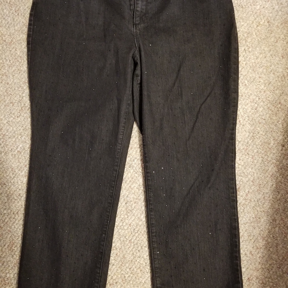Catherine's Black Embellished Jeans